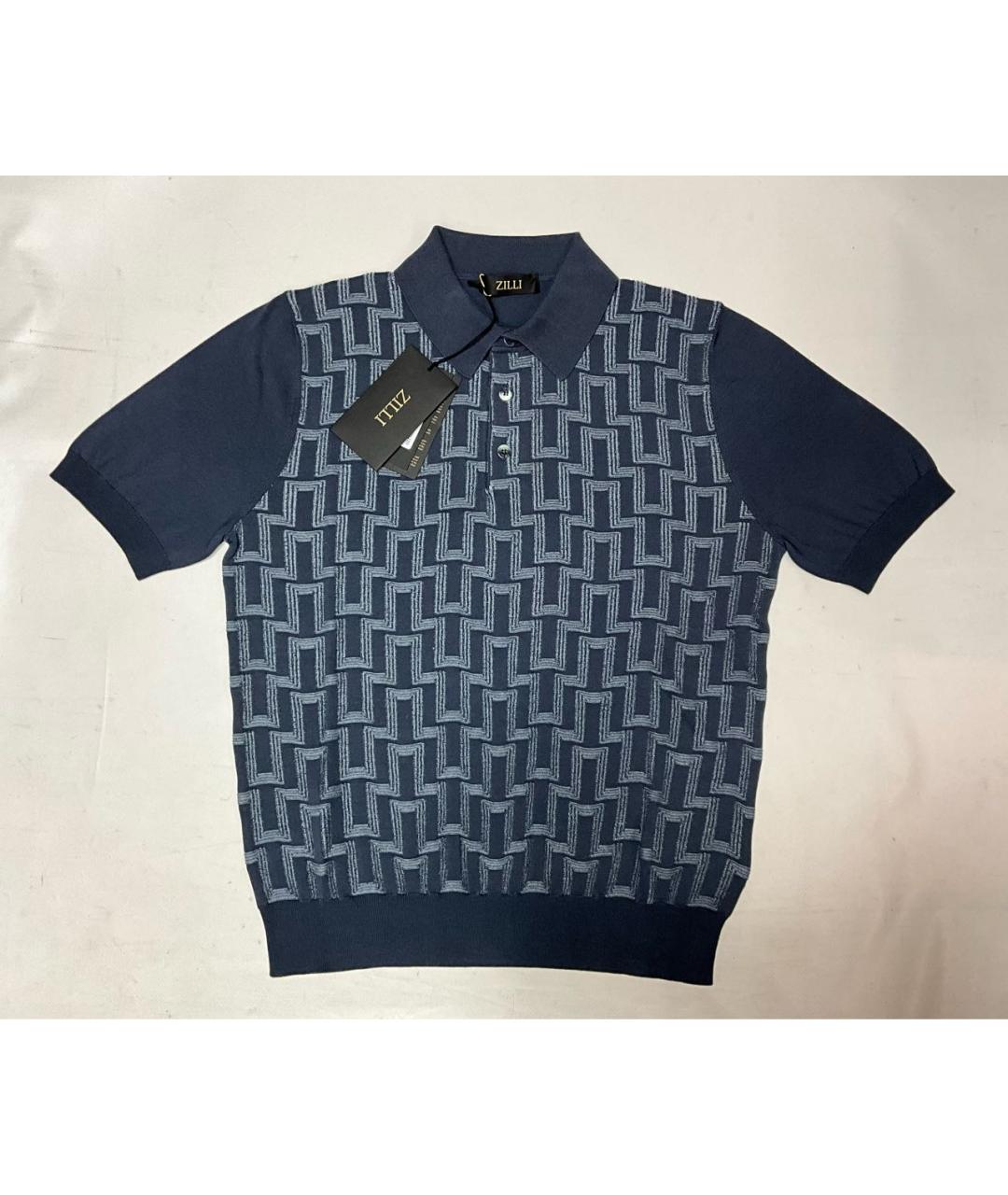 ZILLI Синее поло с коротким рукавом, фото 9