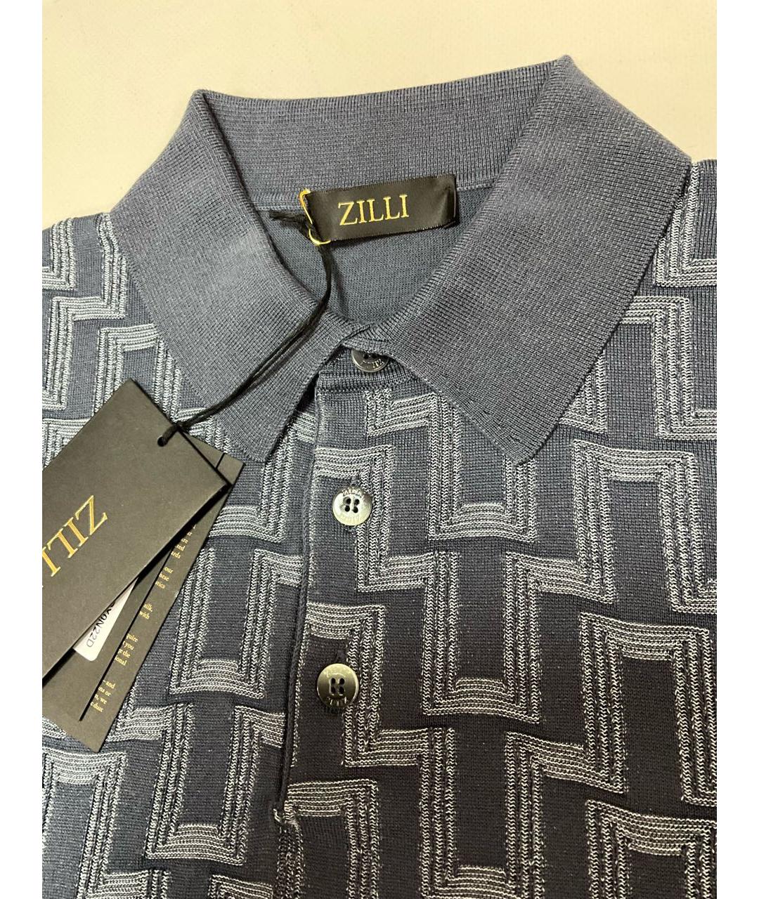 ZILLI Синее поло с коротким рукавом, фото 5