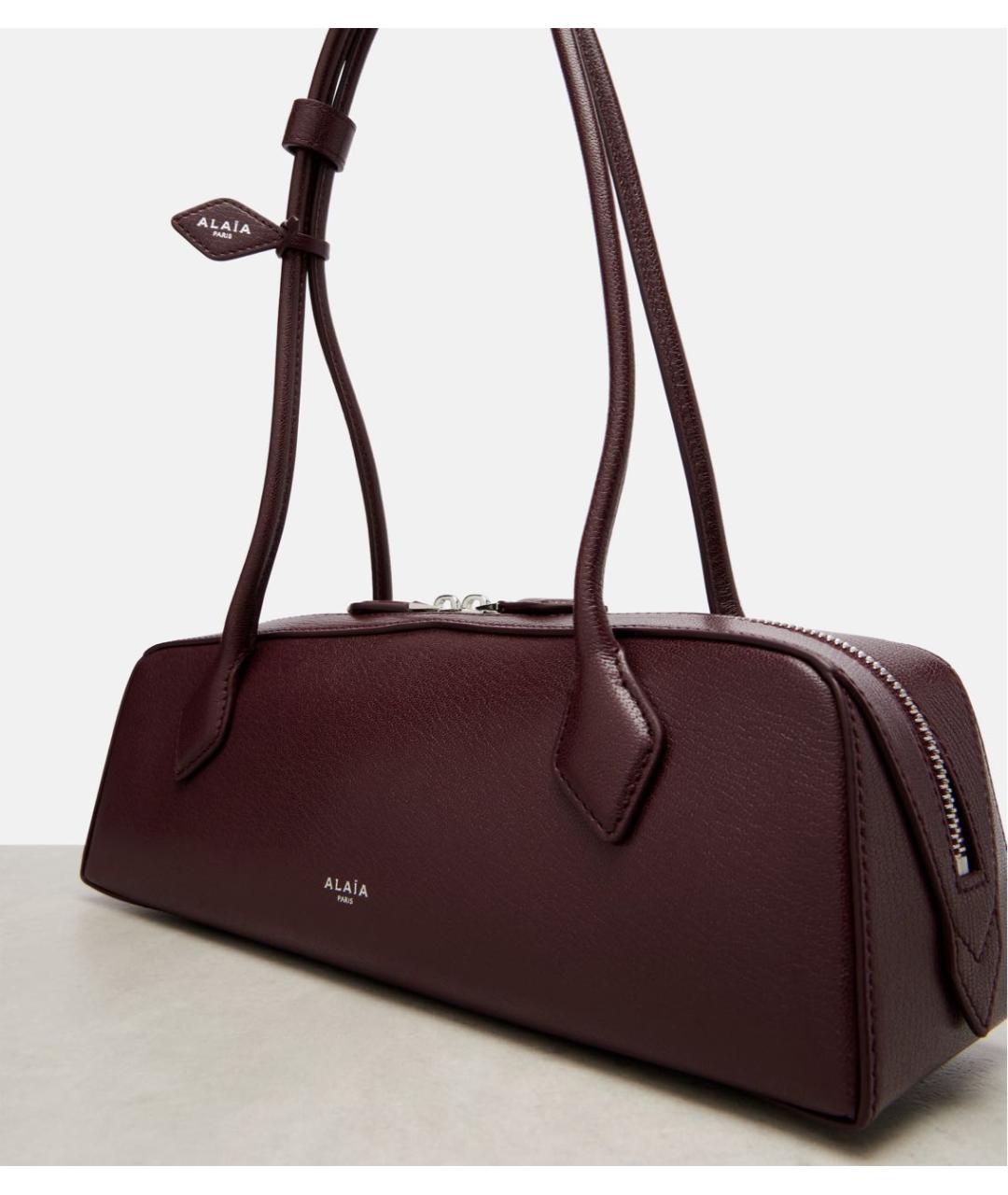ALAIA Бордовая кожаная сумка через плечо, фото 4