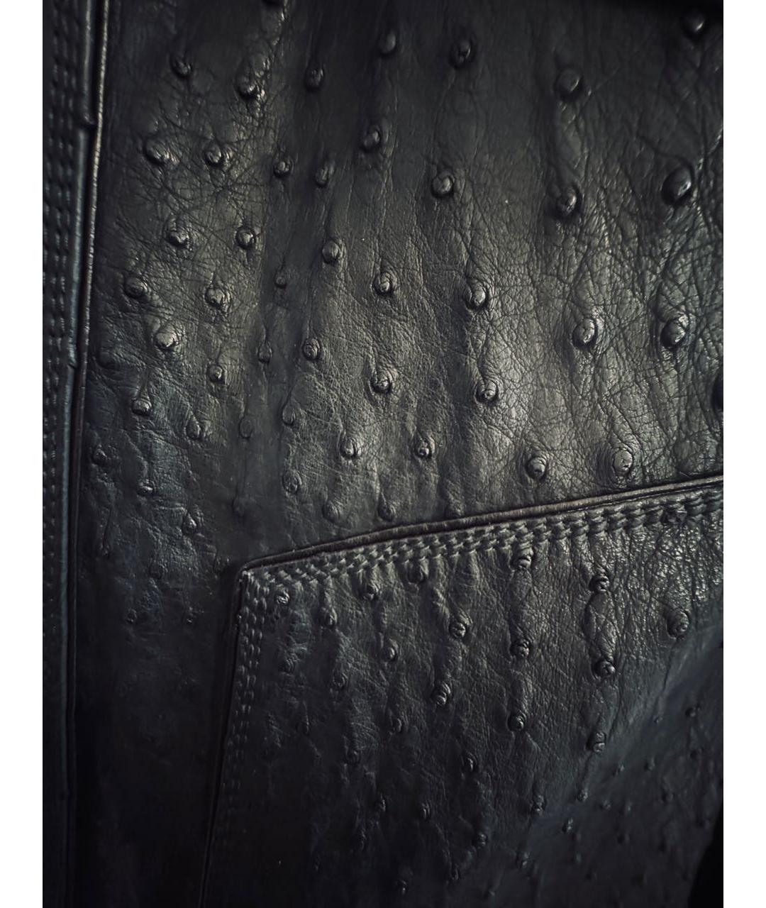 ZILLI Черный тренч / плащ из экзотической кожи, фото 4