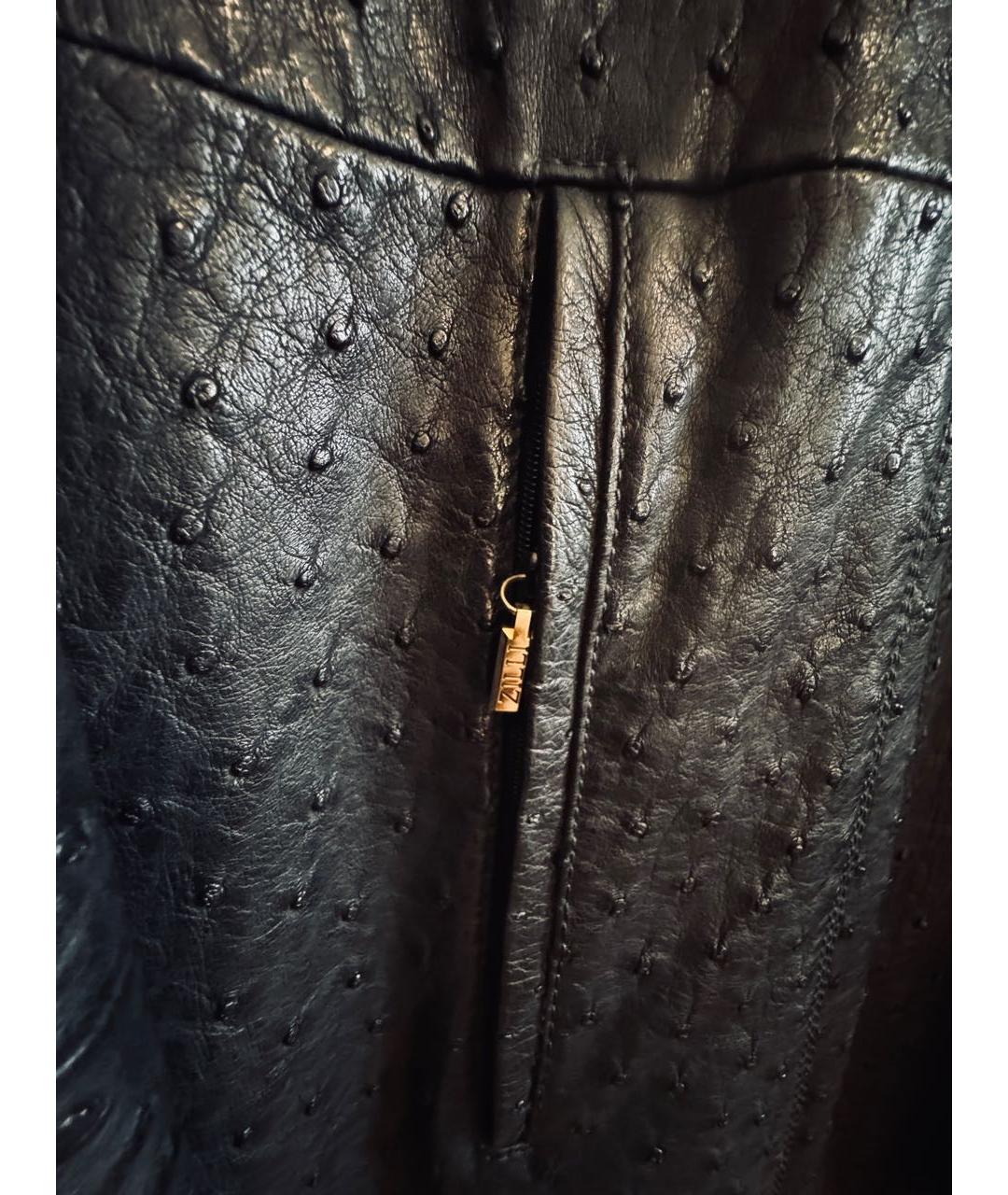 ZILLI Черный тренч / плащ из экзотической кожи, фото 5