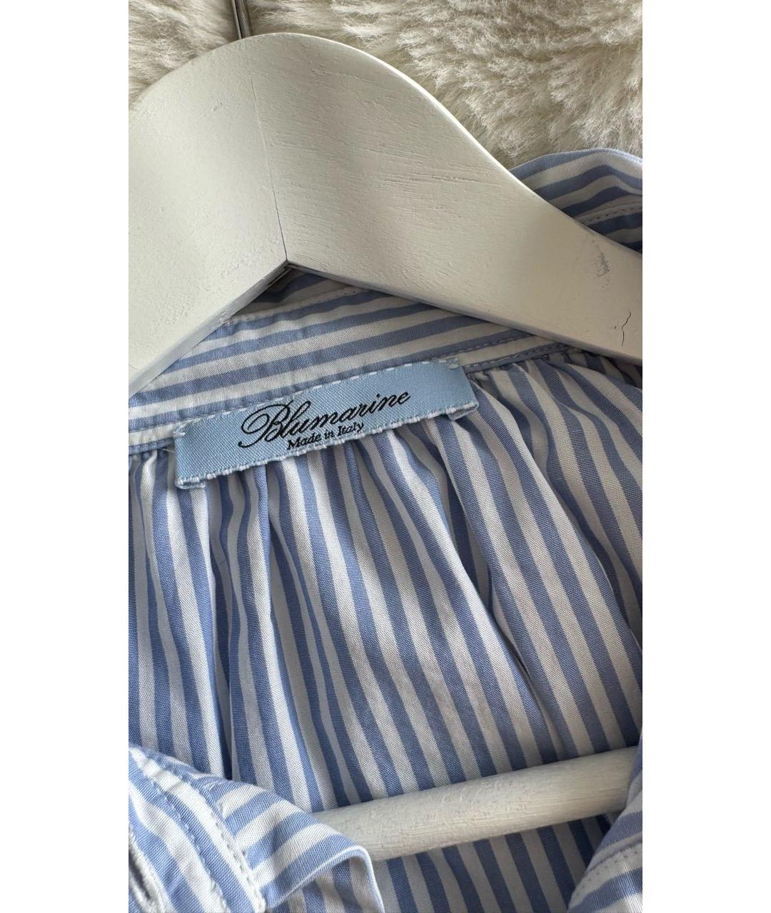 BLUMARINE Голубое хлопковое повседневное платье, фото 2