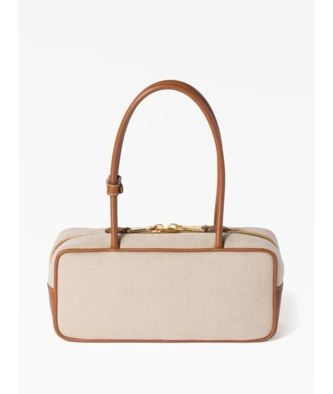 MIU MIU Бежевая хлопковая сумка через плечо, фото 3