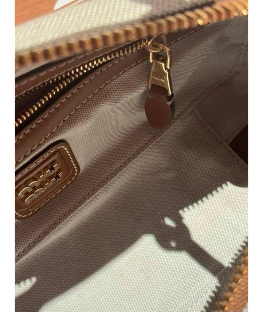 MIU MIU Бежевая хлопковая сумка через плечо, фото 6