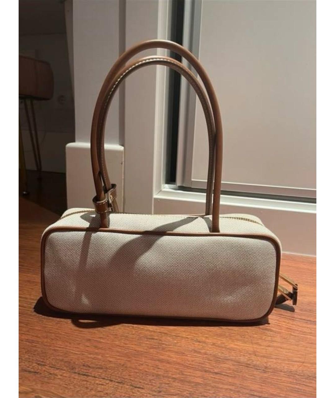 MIU MIU Бежевая хлопковая сумка через плечо, фото 8