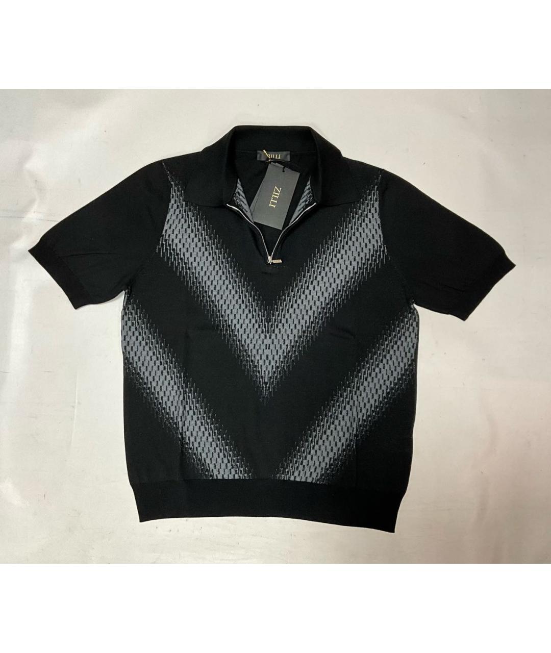 ZILLI Черное поло с коротким рукавом, фото 2