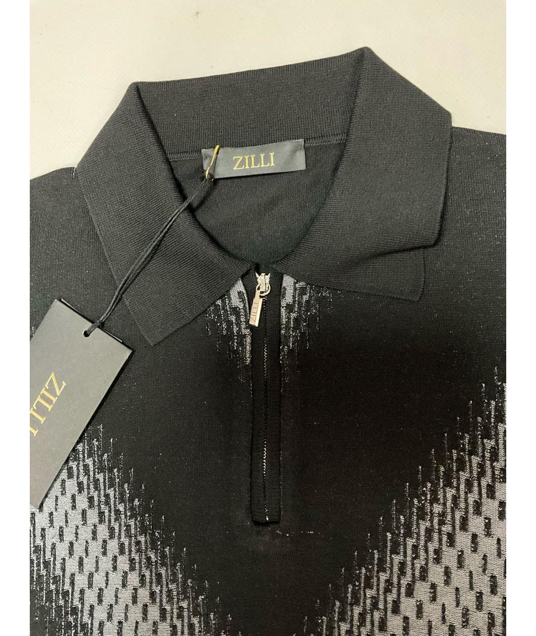 ZILLI Черное поло с коротким рукавом, фото 5
