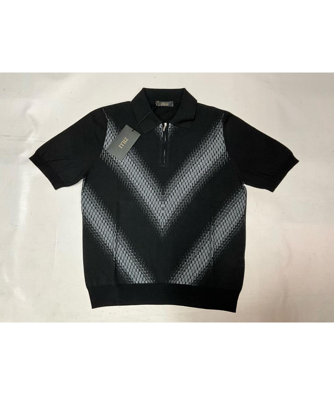ZILLI Черное поло с коротким рукавом, фото 9