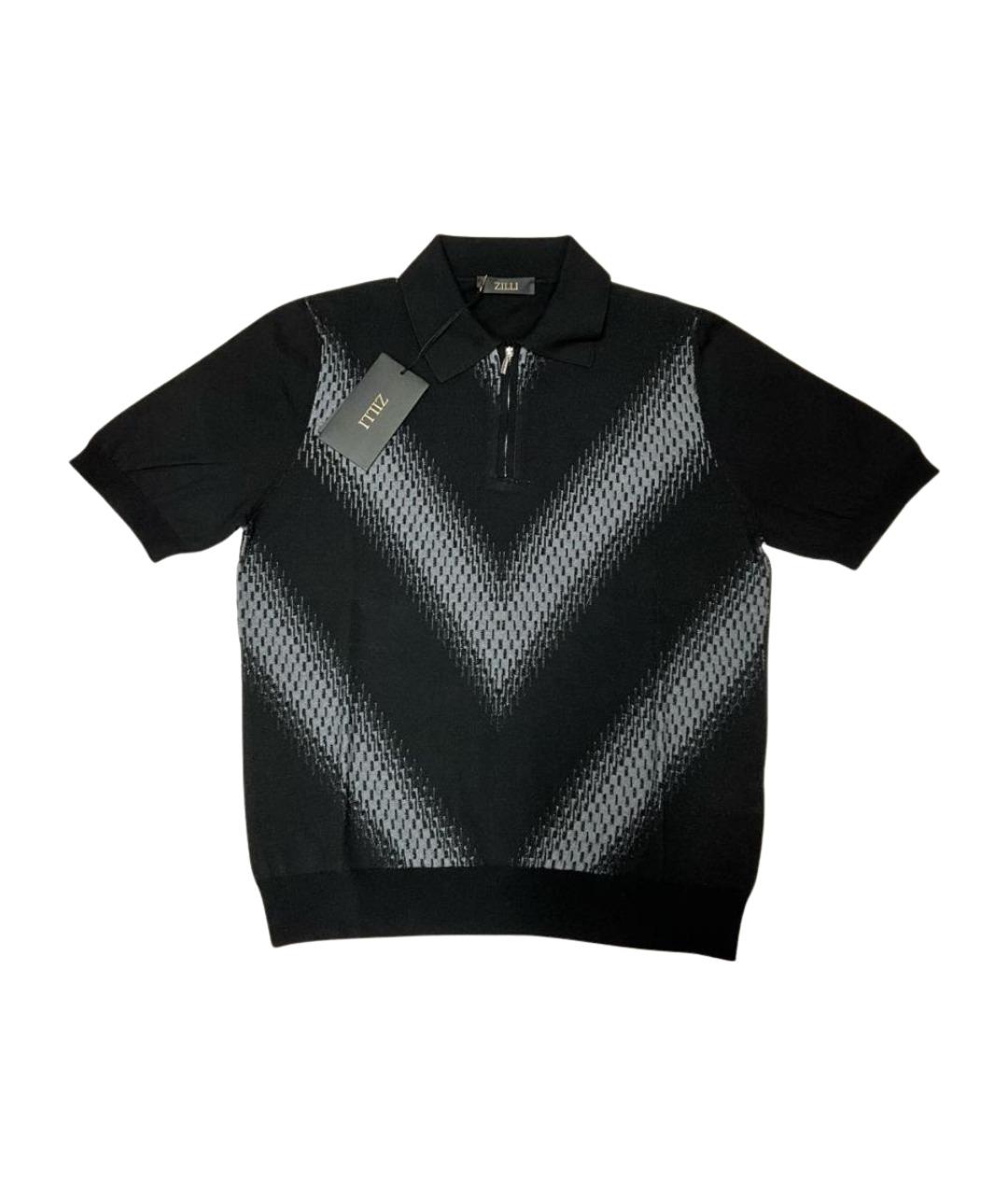 ZILLI Черное поло с коротким рукавом, фото 1