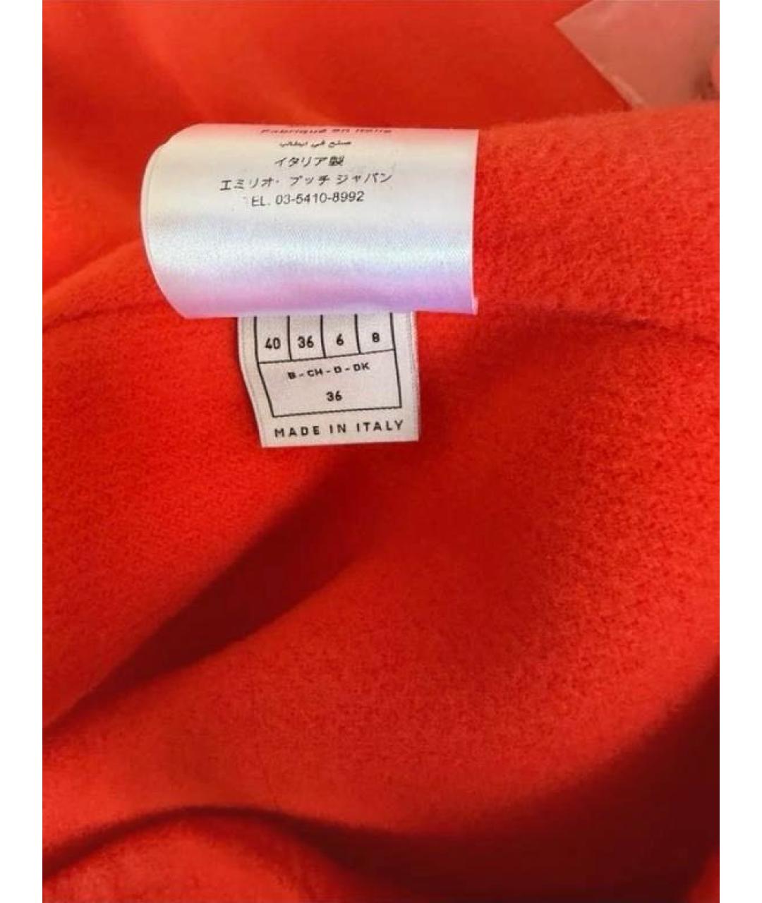 EMILIO PUCCI Красное шерстяное пальто, фото 3