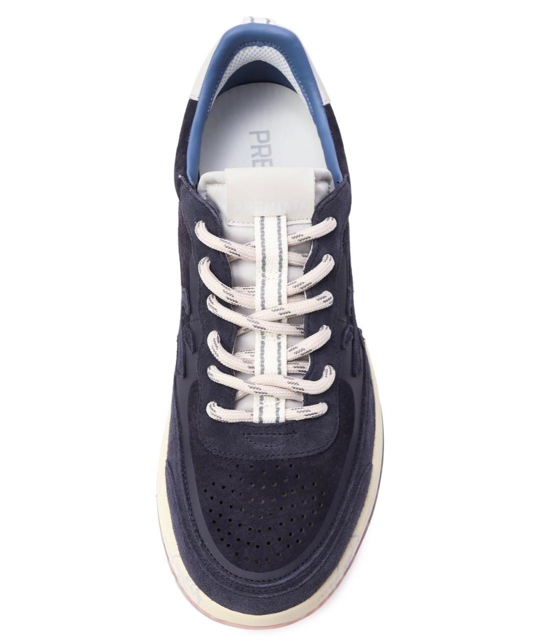 PREMIATA Темно-синие замшевые низкие кроссовки / кеды, фото 3