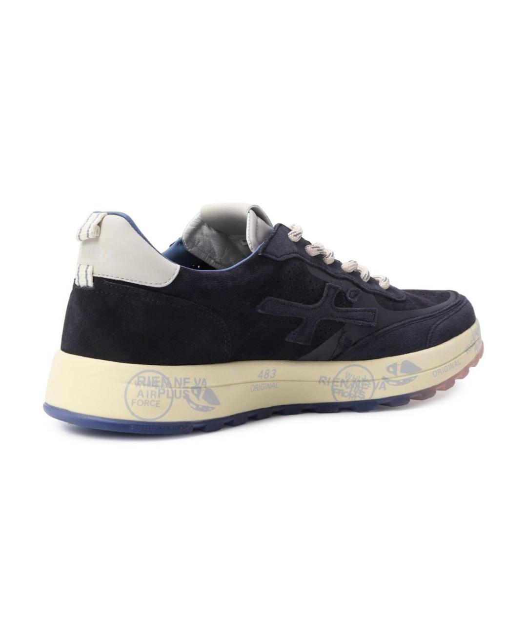 PREMIATA Темно-синие замшевые низкие кроссовки / кеды, фото 4