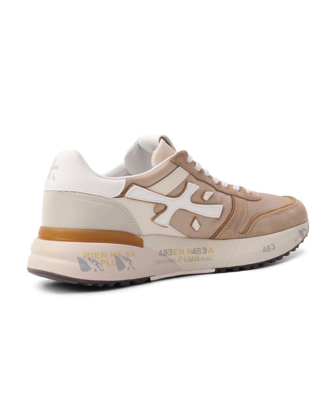 PREMIATA Бежевые замшевые низкие кроссовки / кеды, фото 4