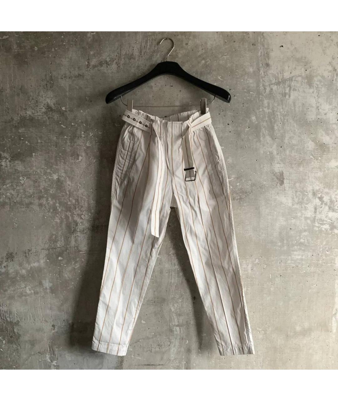 BRUNELLO CUCINELLI Белые хлопковые брюки широкие, фото 7