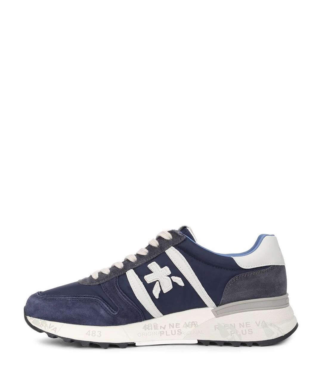 PREMIATA Синие замшевые низкие кроссовки / кеды, фото 3