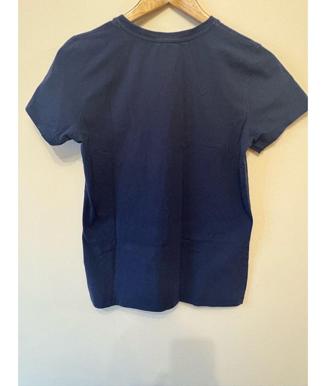 MOSCHINO Темно-синяя хлопковая футболка, фото 2