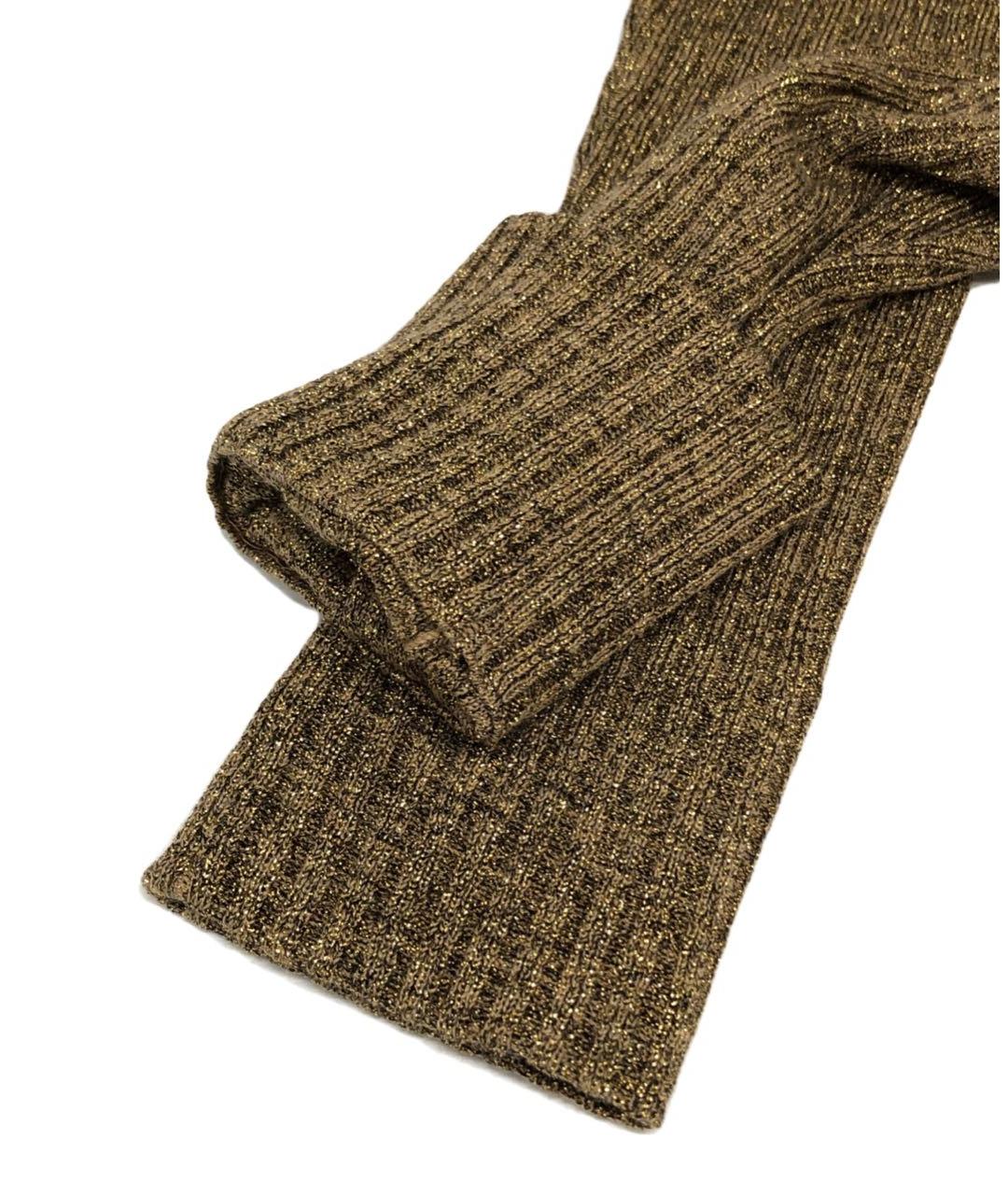 CHANEL Золотое шерстяное повседневное платье, фото 4