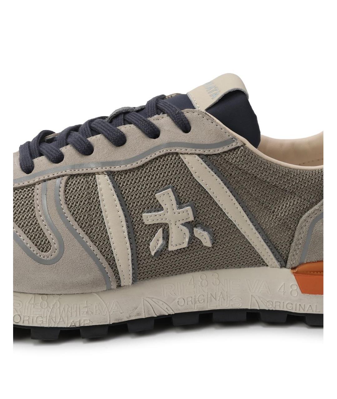 PREMIATA Бежевые замшевые низкие кроссовки / кеды, фото 5