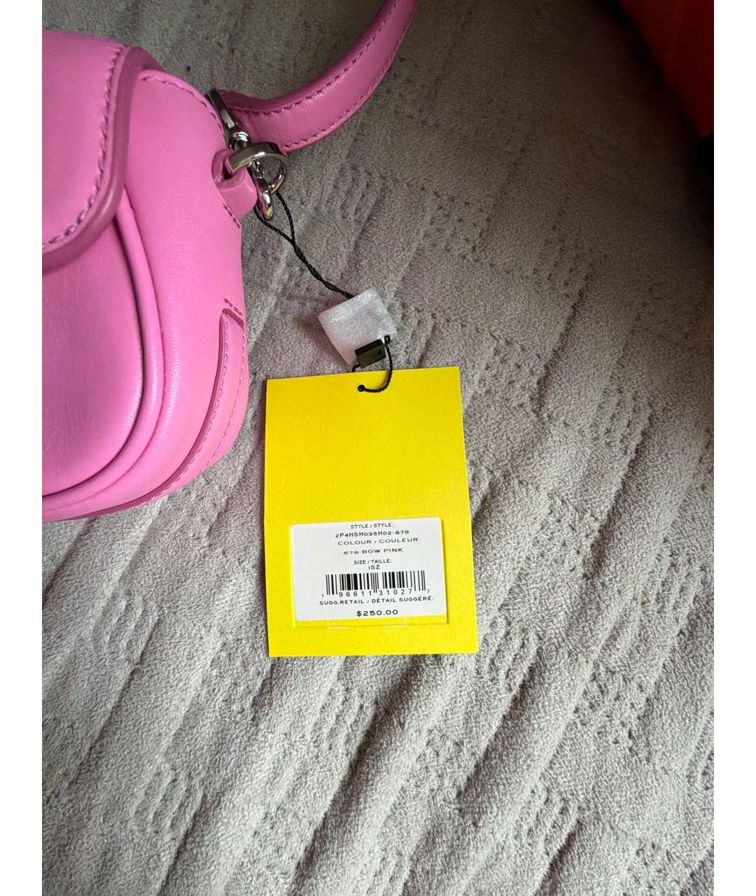 MARC JACOBS Розовая кожаная сумка с короткими ручками, фото 5