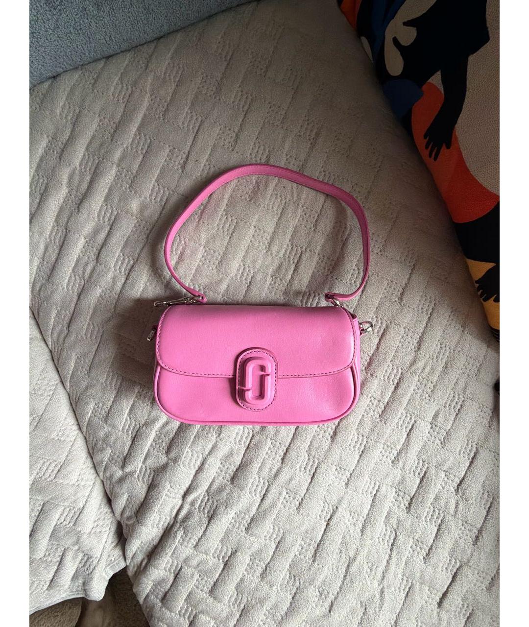 MARC JACOBS Розовая кожаная сумка с короткими ручками, фото 6