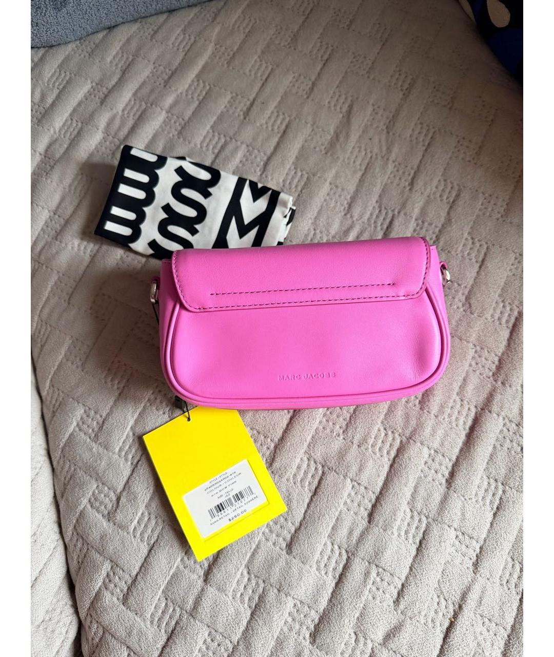 MARC JACOBS Розовая кожаная сумка с короткими ручками, фото 2