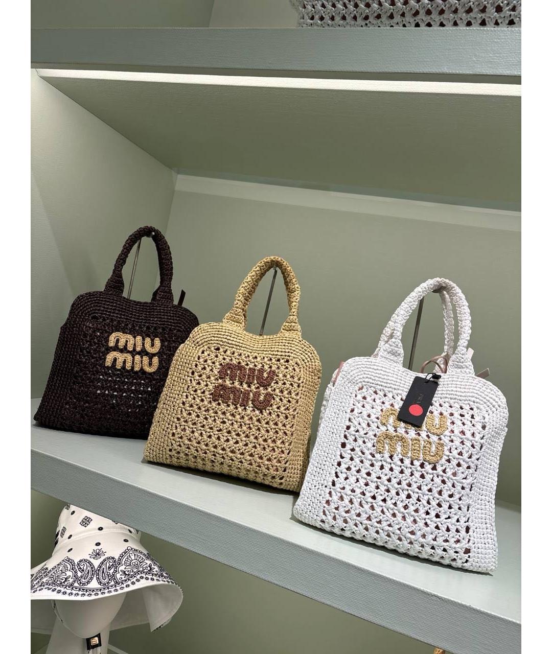 MIU MIU Бежевая сумка тоут, фото 6