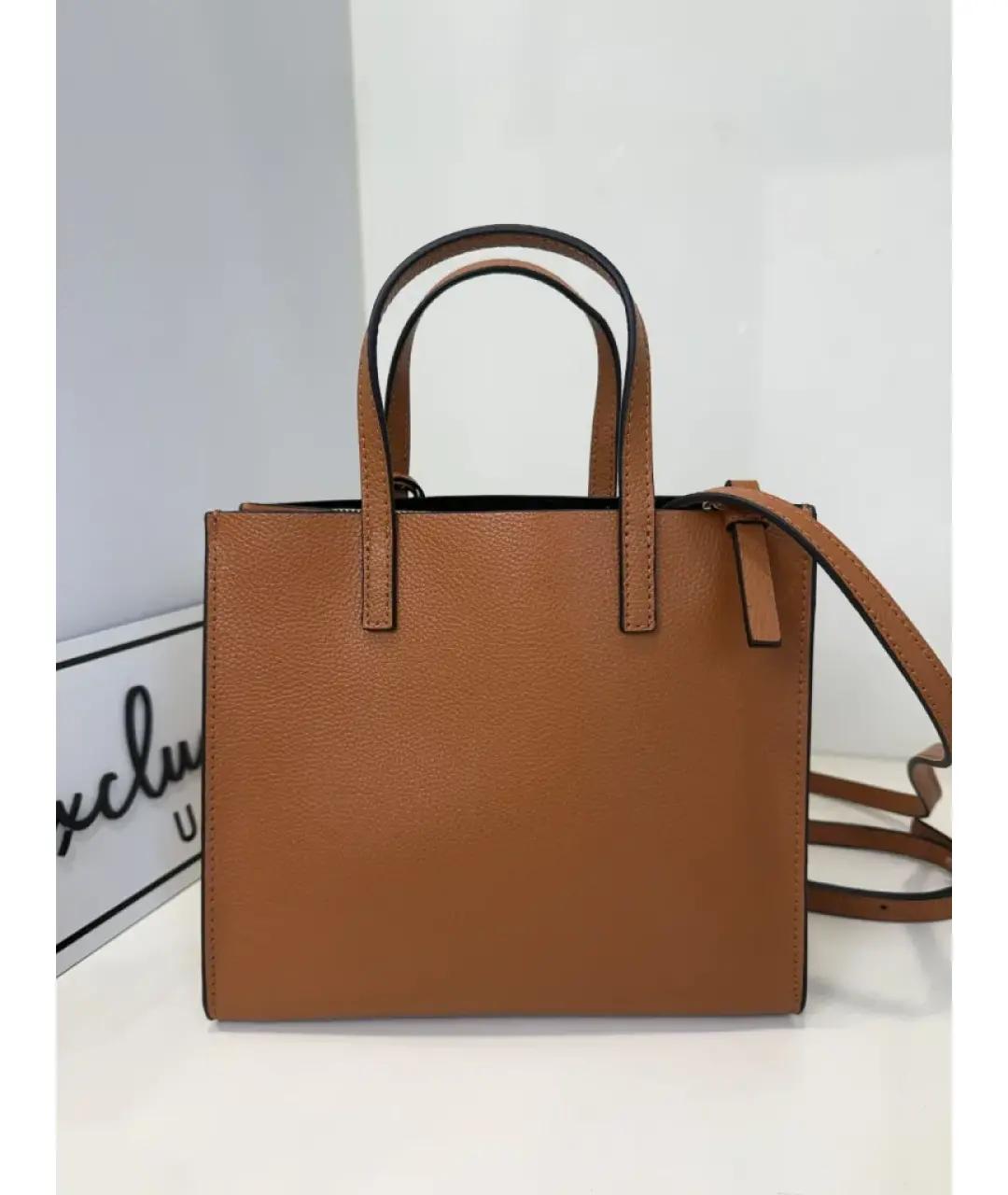 MARC JACOBS Коричневая кожаная сумка с короткими ручками, фото 5