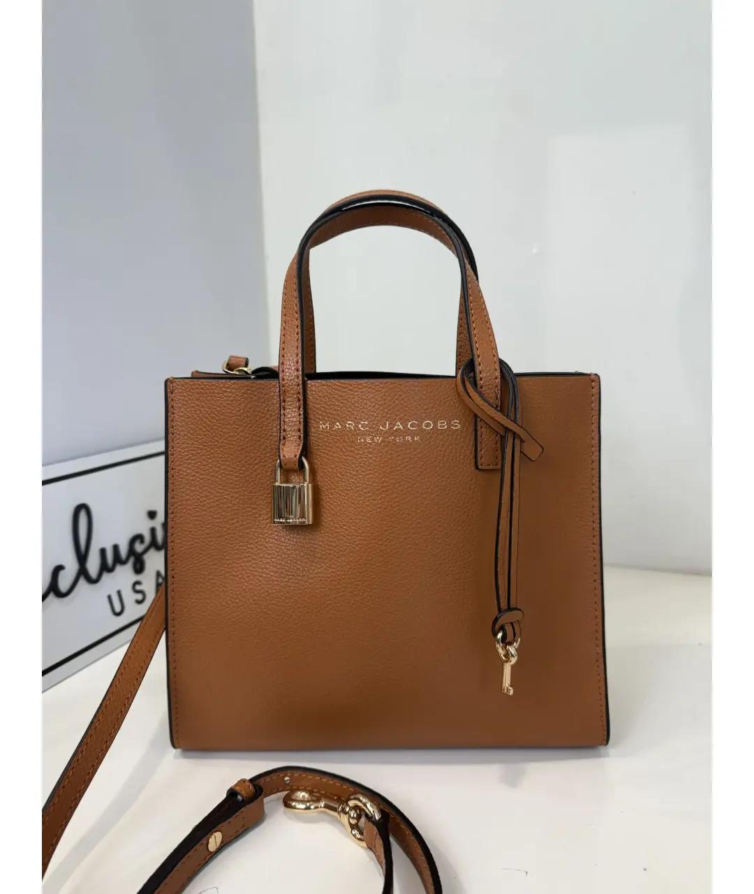 MARC JACOBS Коричневая кожаная сумка с короткими ручками, фото 2