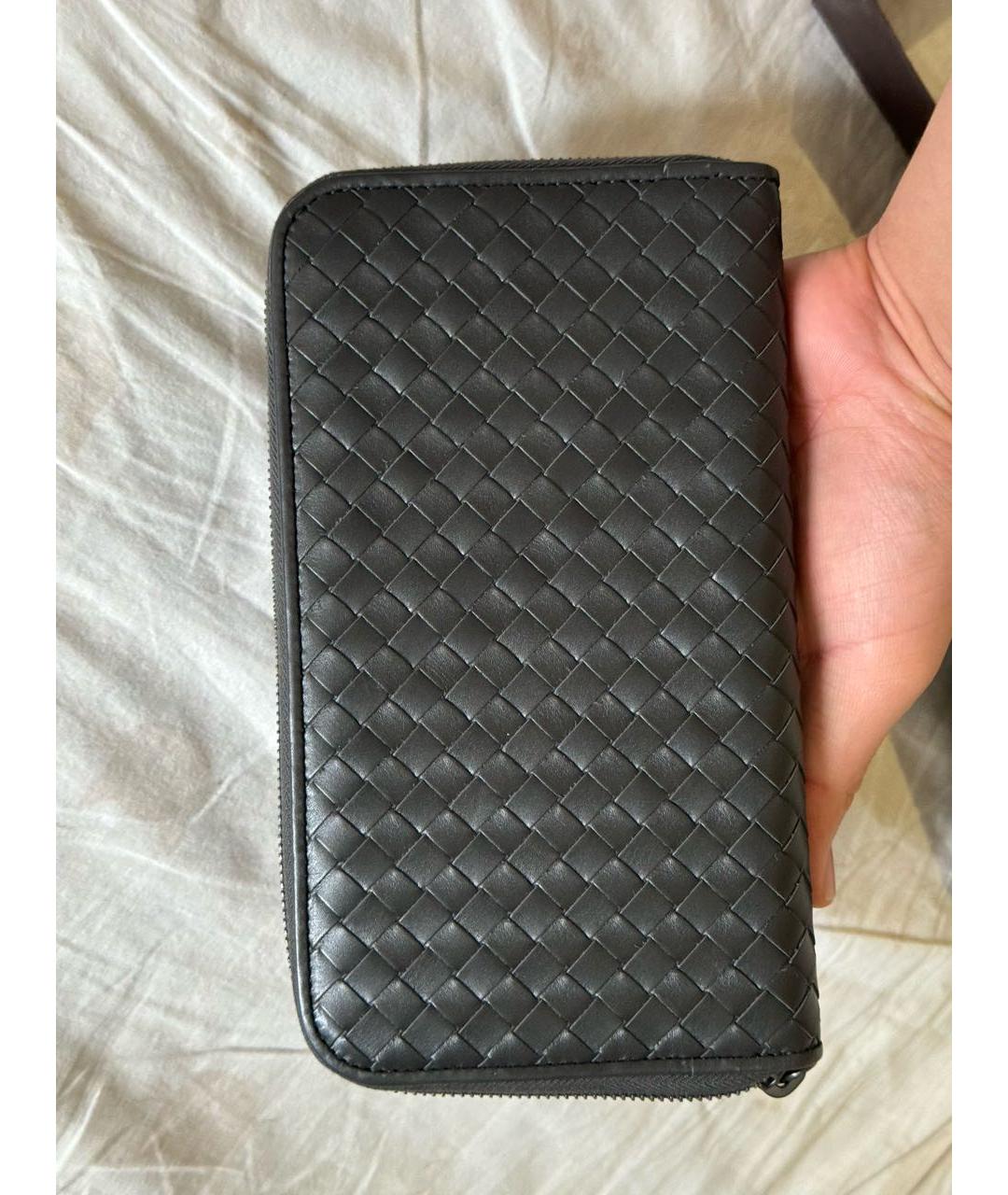 BOTTEGA VENETA Серый кожаный кошелек, фото 9