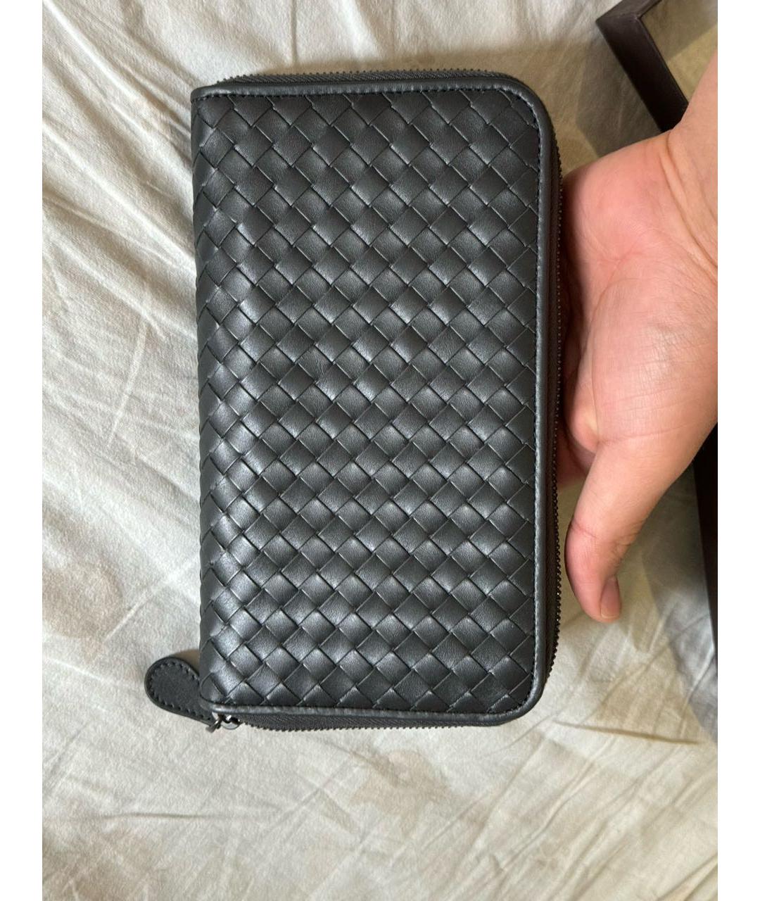 BOTTEGA VENETA Серый кожаный кошелек, фото 3