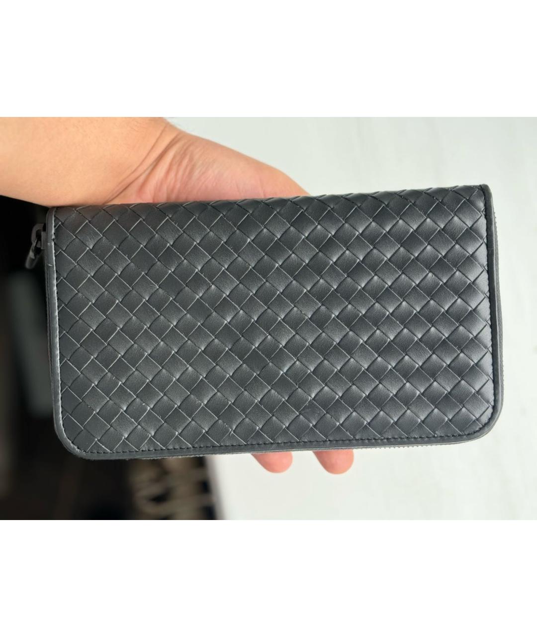 BOTTEGA VENETA Серый кожаный кошелек, фото 2