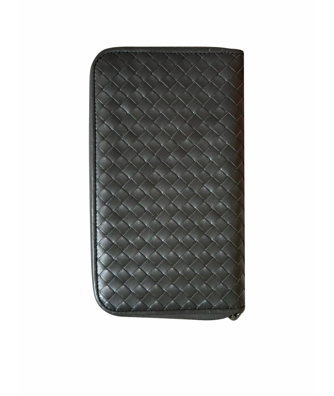 BOTTEGA VENETA Серый кожаный кошелек, фото 1