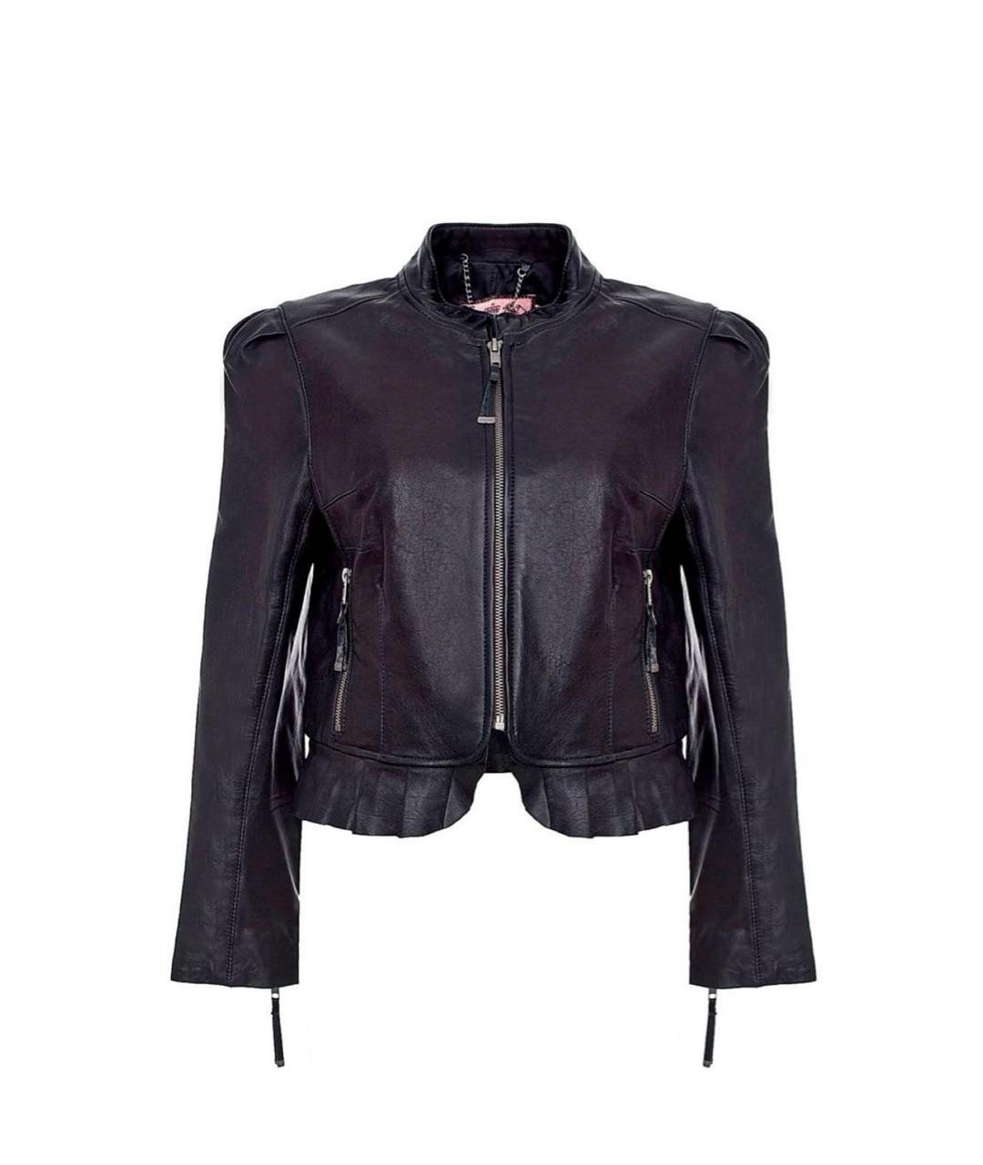 JUICY COUTURE Черная кожаная куртка, фото 1