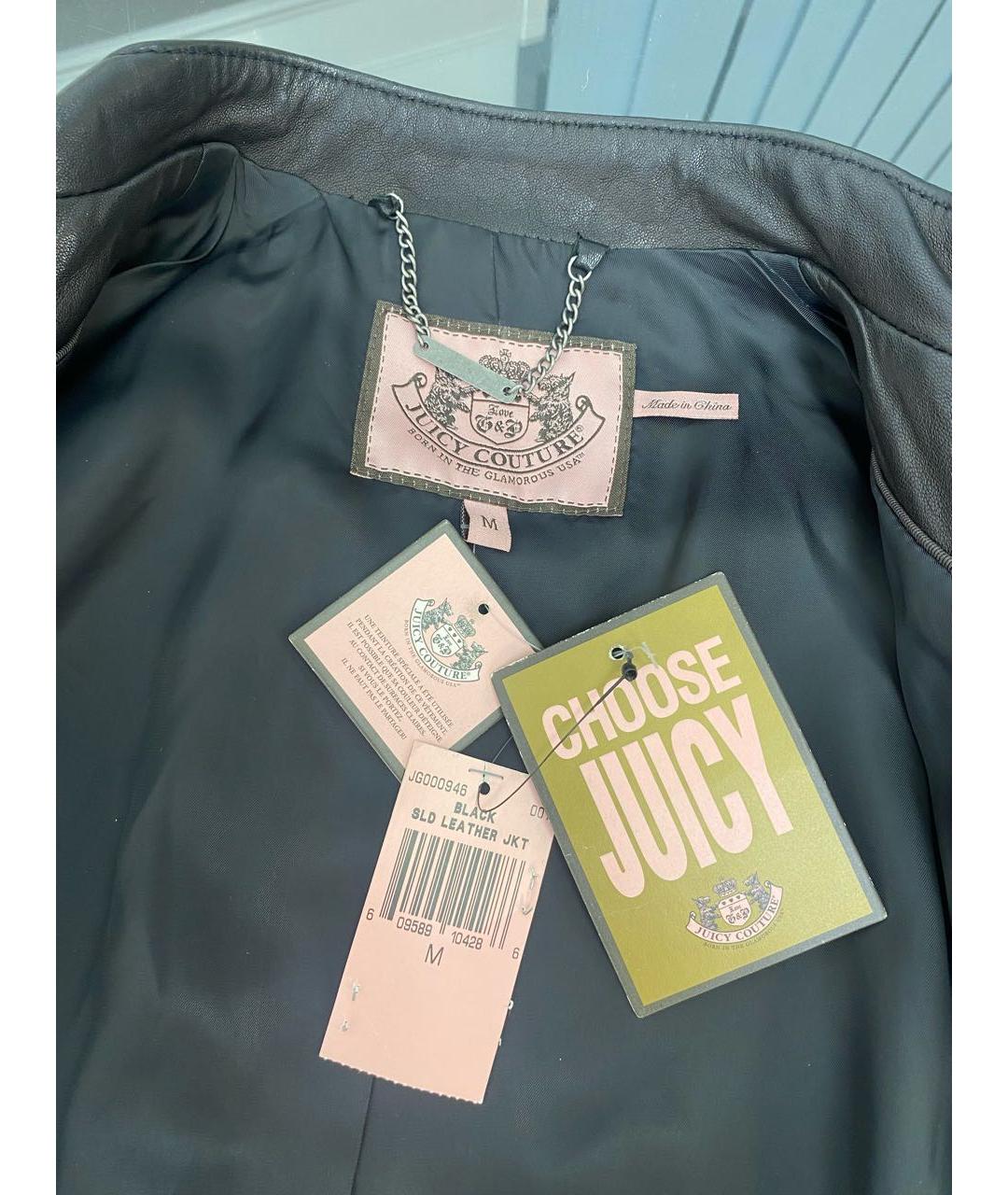 JUICY COUTURE Черная кожаная куртка, фото 3