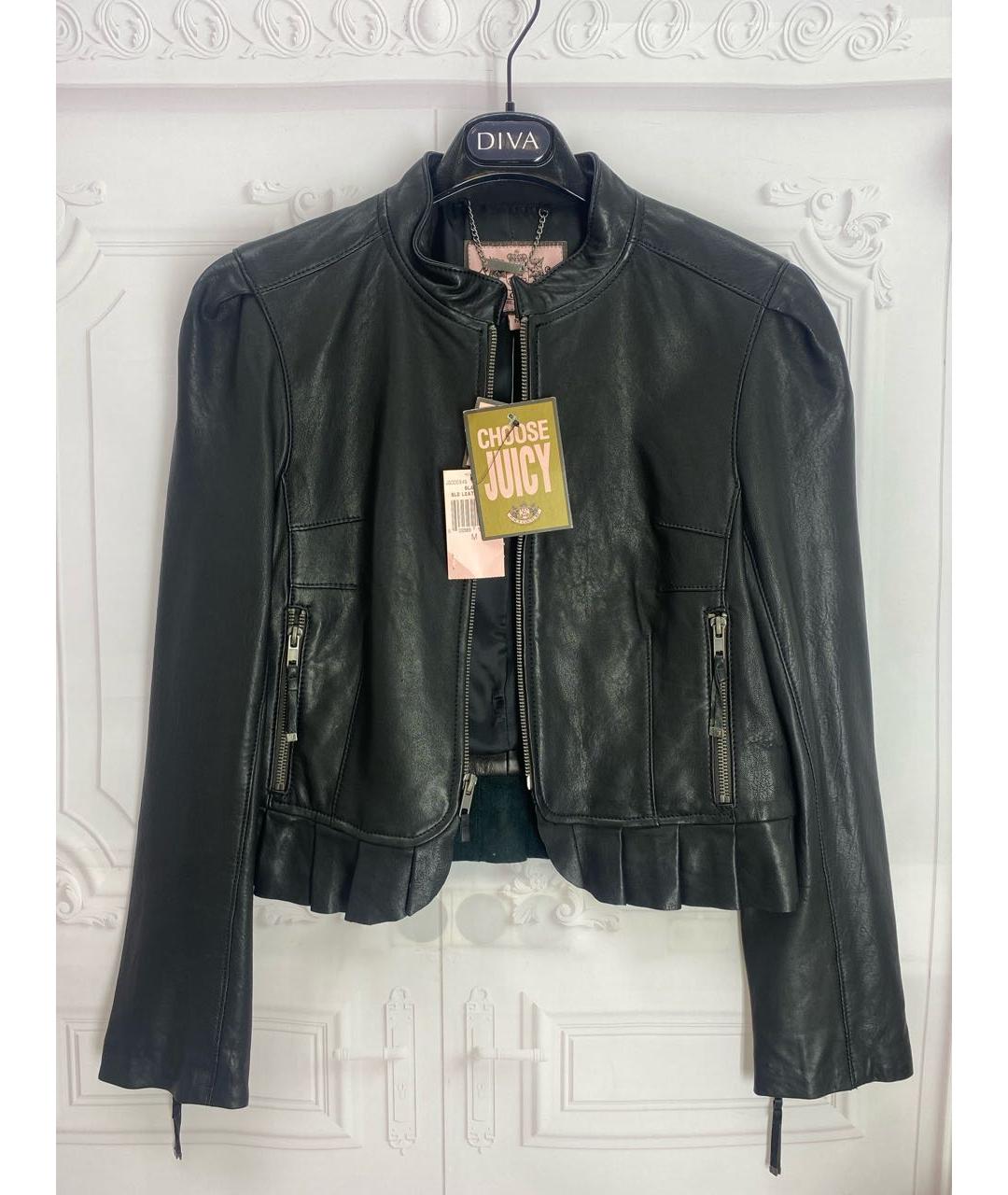JUICY COUTURE Черная кожаная куртка, фото 4