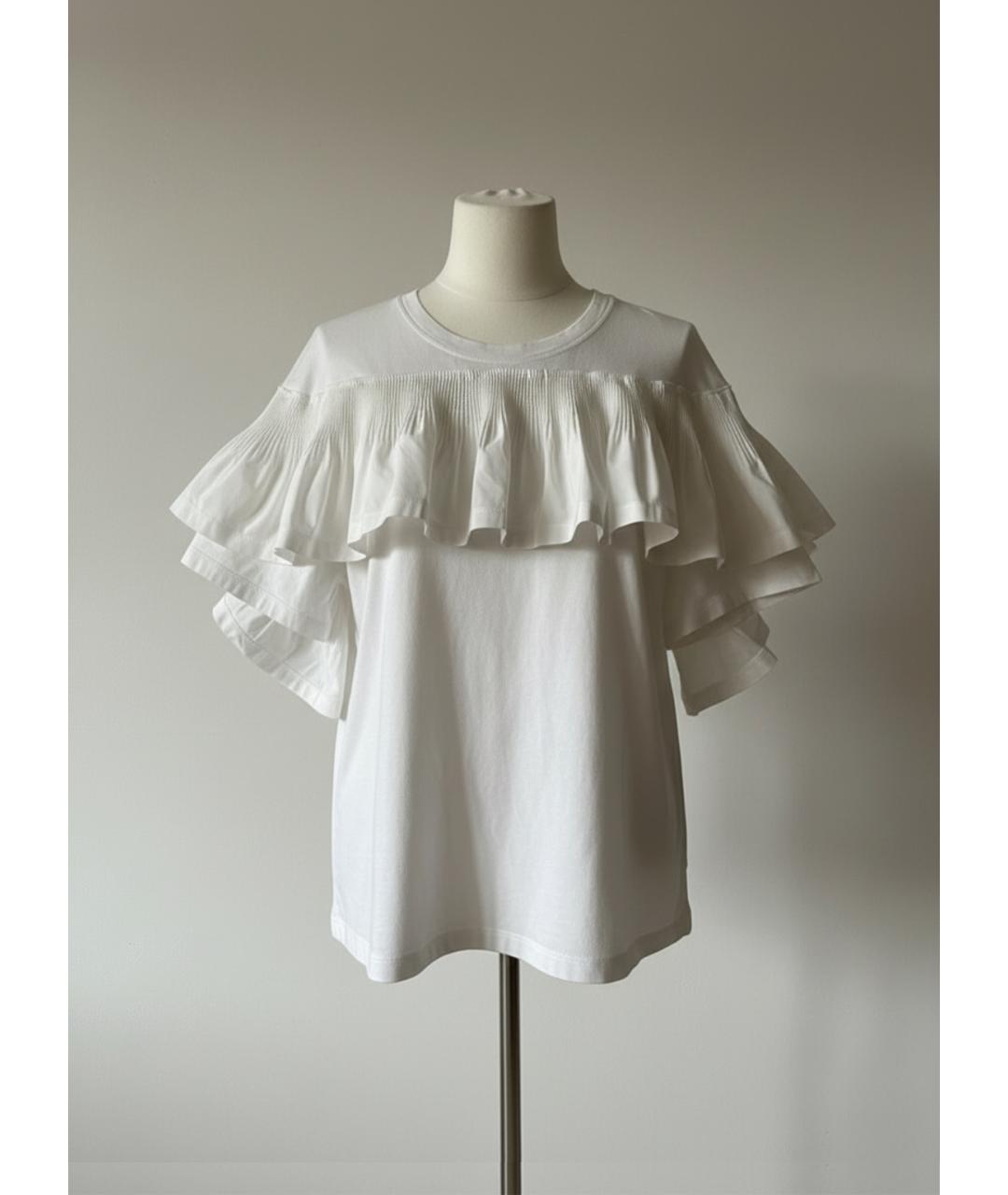 VALENTINO Белая хлопковая футболка, фото 4