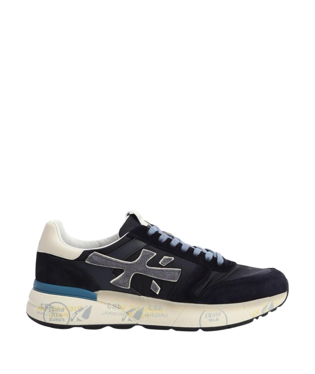 PREMIATA Темно-синие замшевые низкие кроссовки / кеды, фото 1