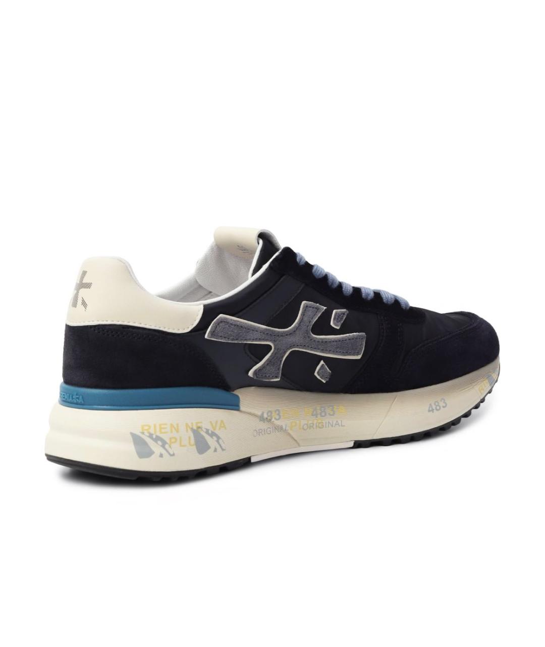 PREMIATA Темно-синие замшевые низкие кроссовки / кеды, фото 4