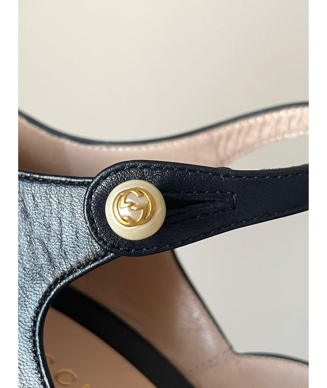 GUCCI Черные кожаные туфли, фото 5