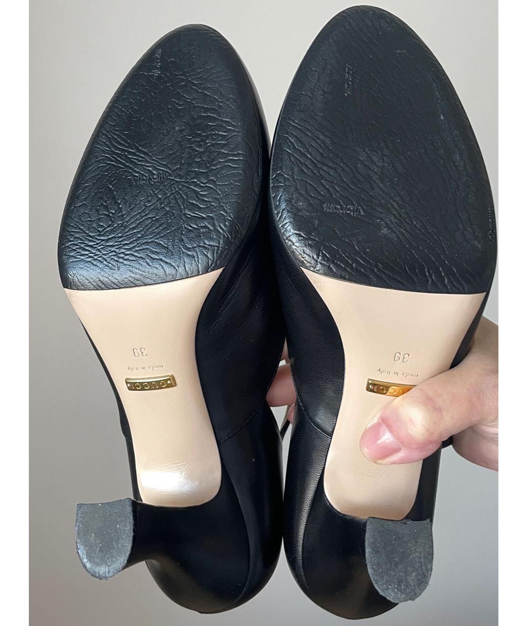 GUCCI Черные кожаные туфли, фото 7