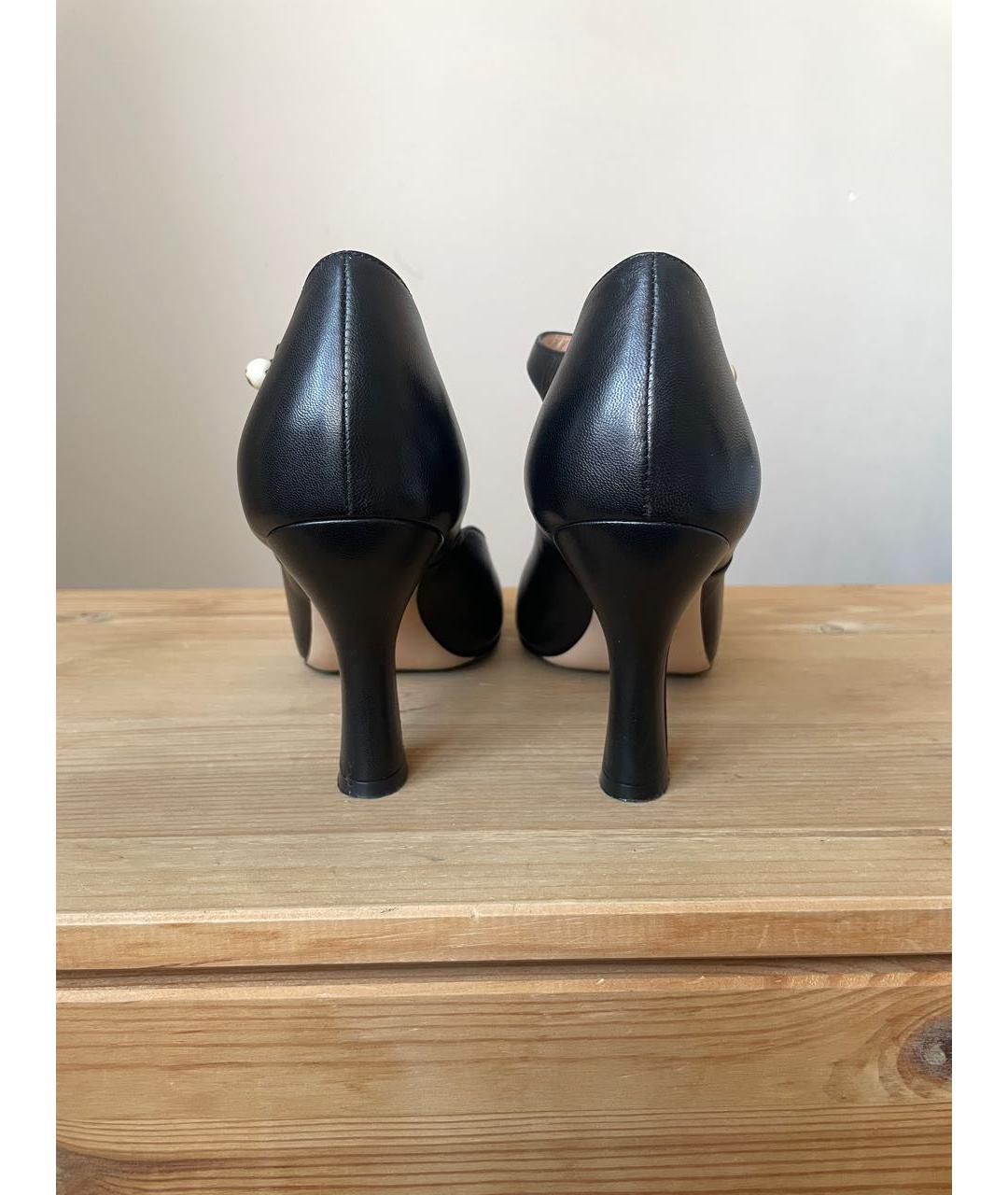 GUCCI Черные кожаные туфли, фото 4