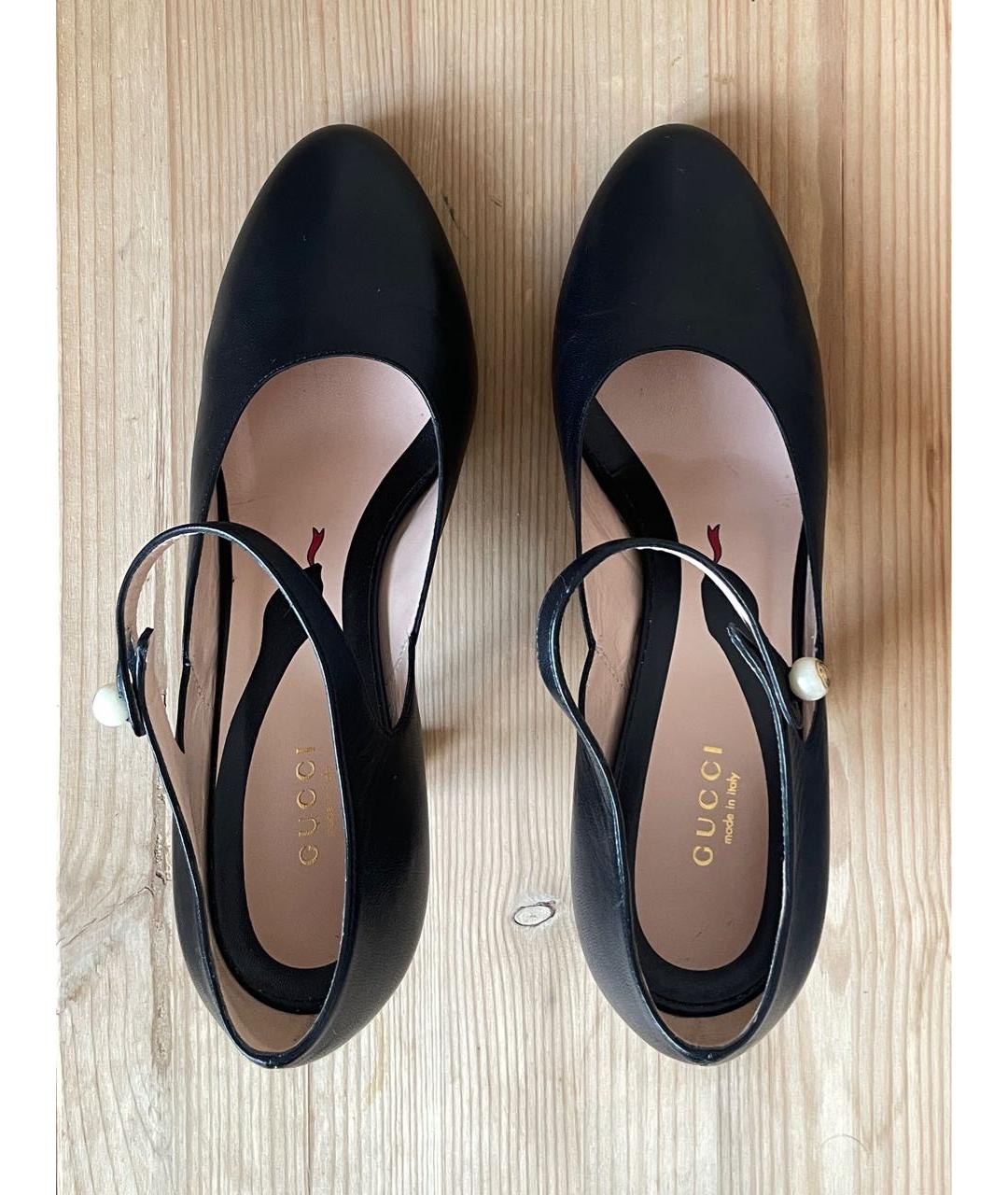 GUCCI Черные кожаные туфли, фото 3