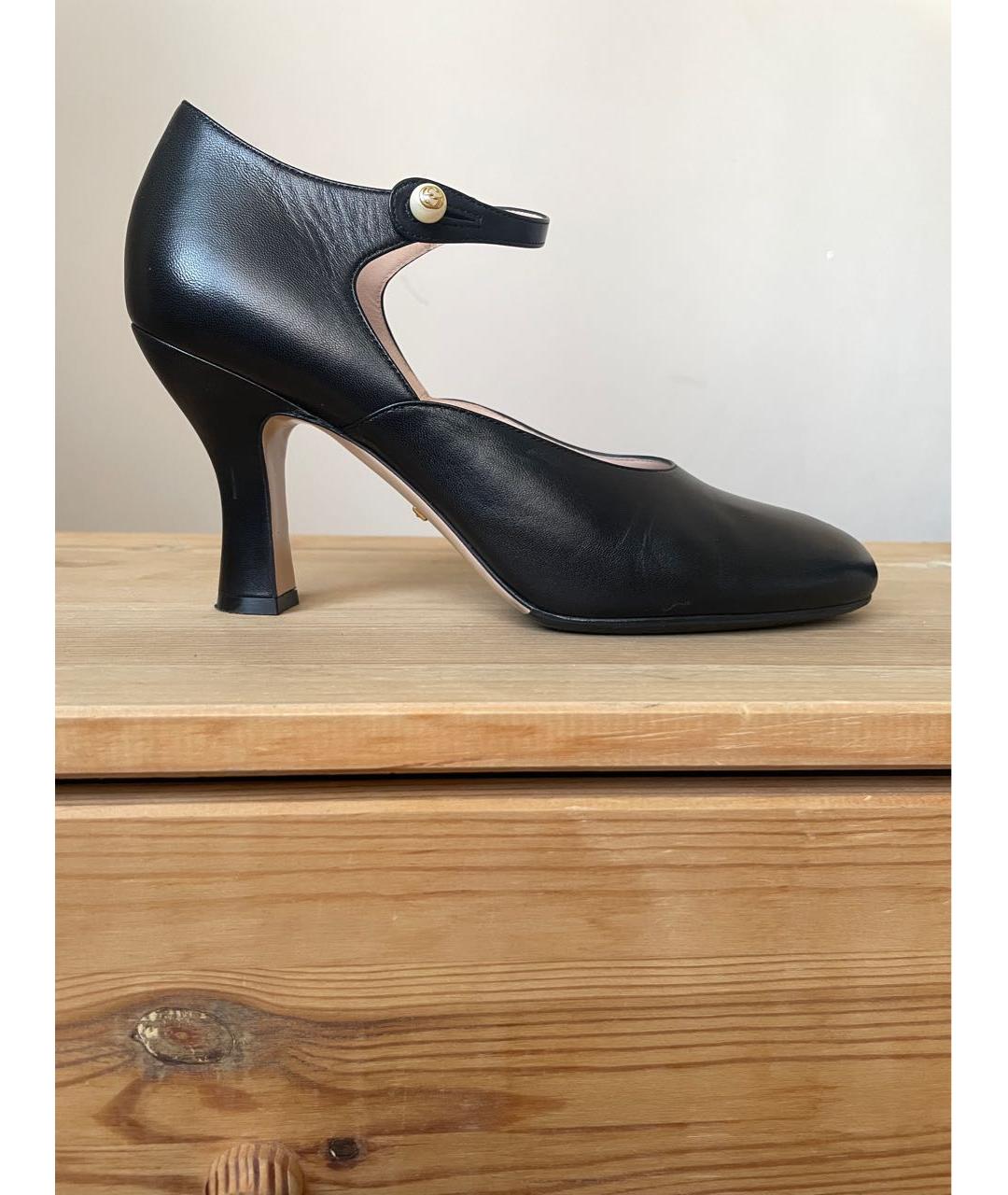 GUCCI Черные кожаные туфли, фото 9