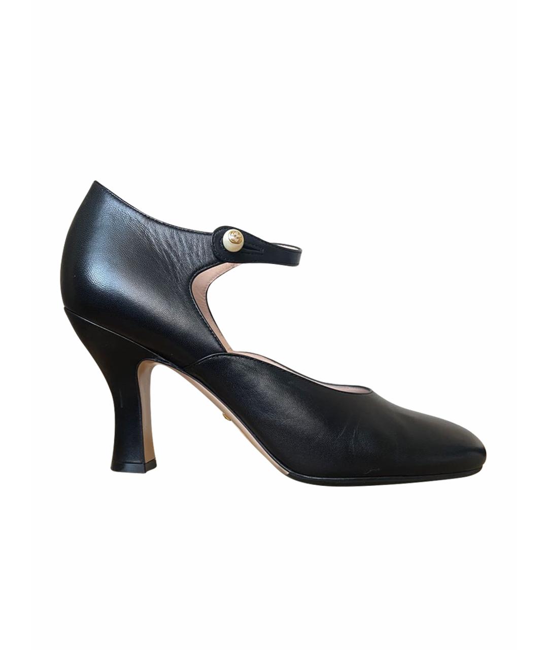 GUCCI Черные кожаные туфли, фото 1