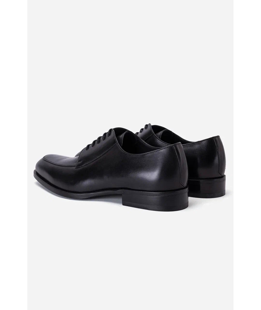 CANALI Черные кожаные низкие ботинки, фото 5