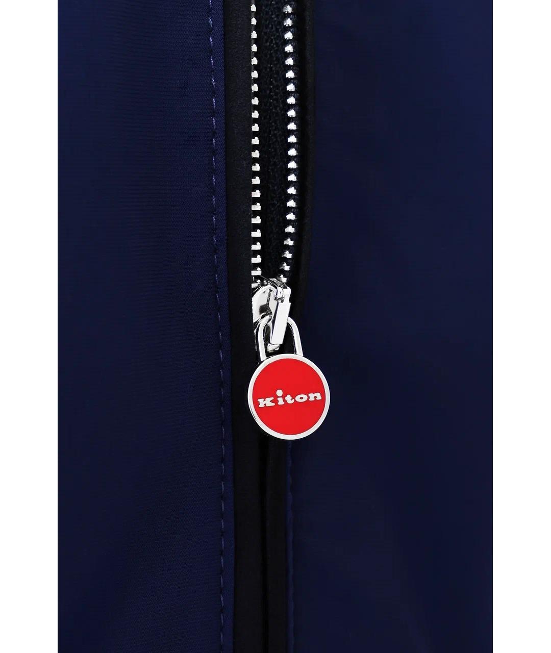 KITON Синяя полиамидовая куртка, фото 4