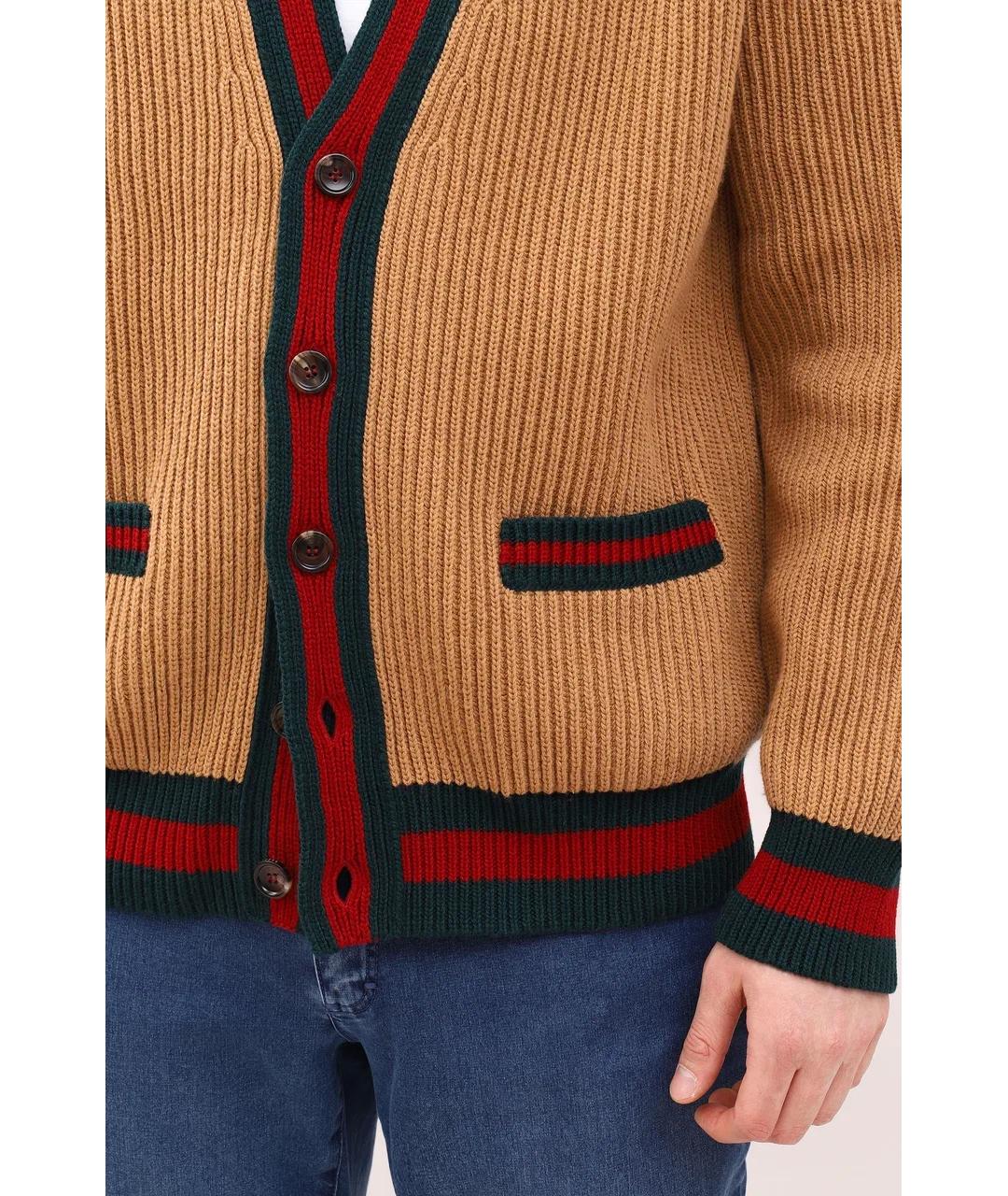 GUCCI Коричневый шерстяной кардиган, фото 3