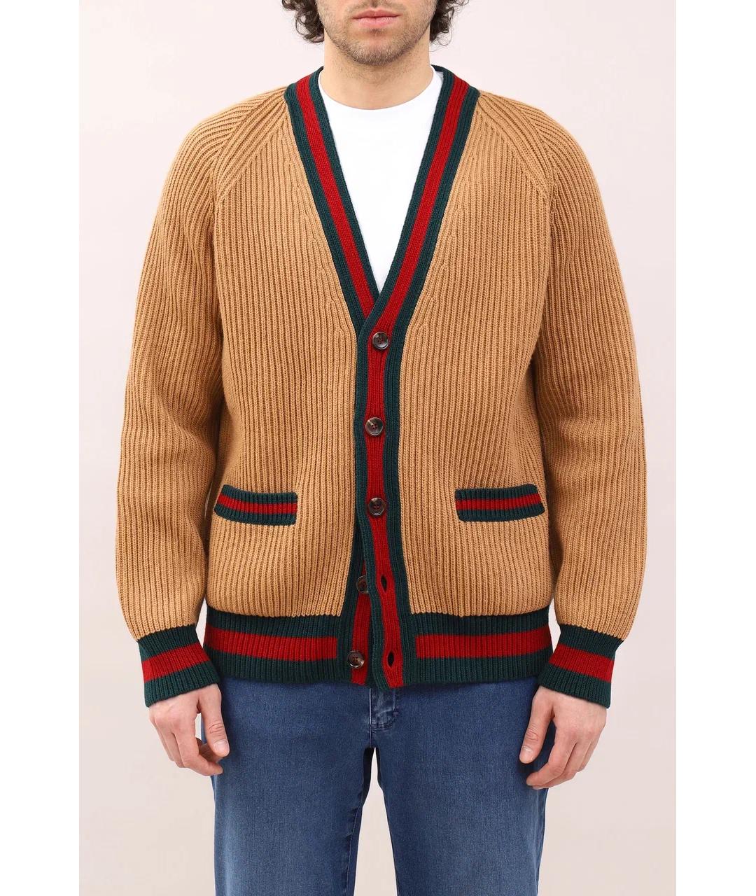 GUCCI Коричневый шерстяной кардиган, фото 2