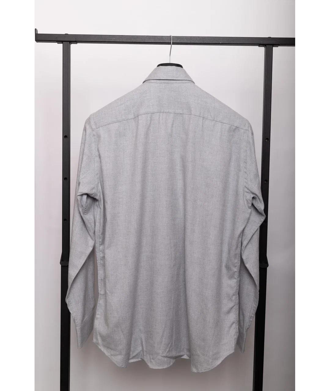 CANALI Серая хлопковая классическая рубашка, фото 5