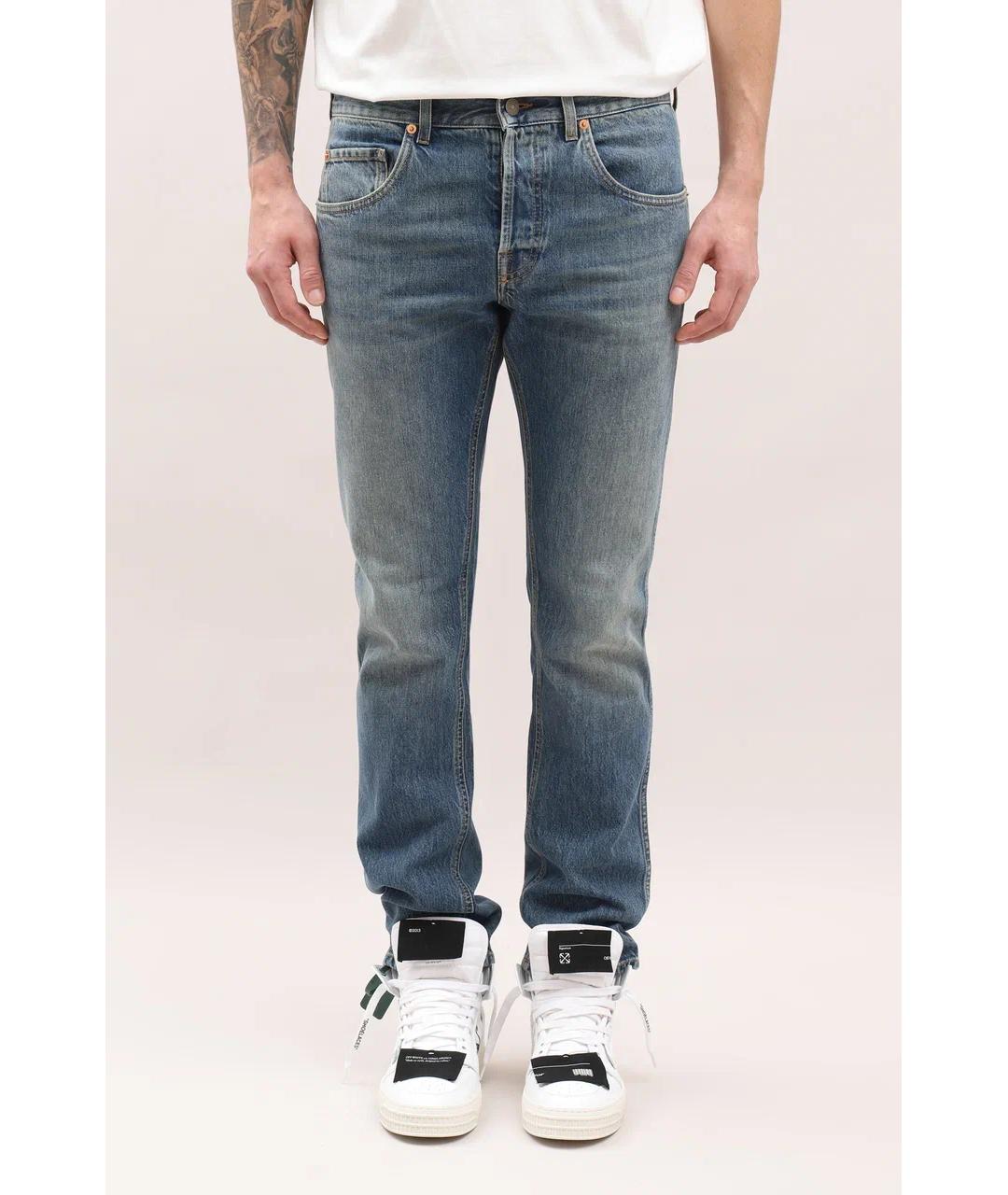 GUCCI Голубые хлопковые джинсы скинни, фото 2